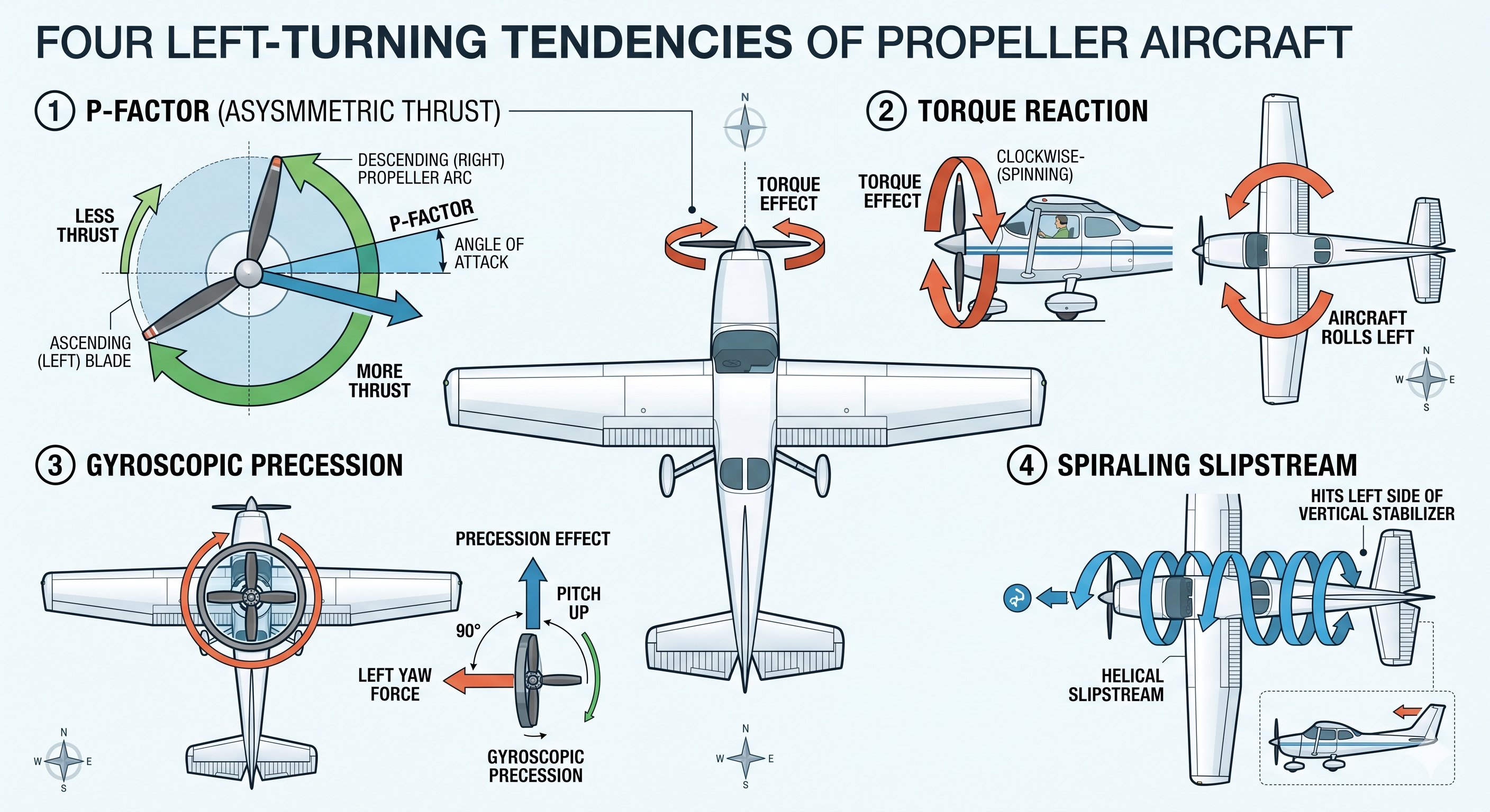 Aircraft crosswind and turning tendencies
