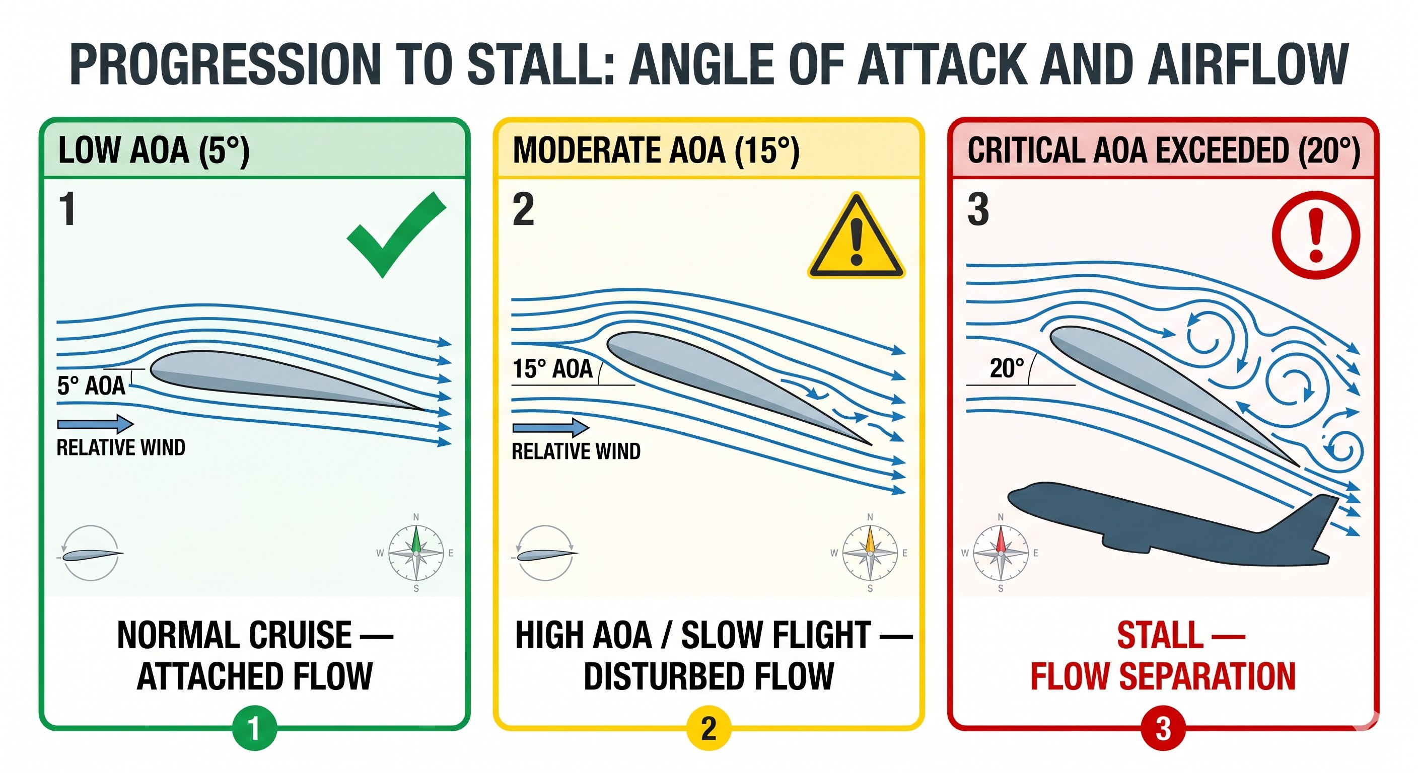 Stall angle of attack sequence