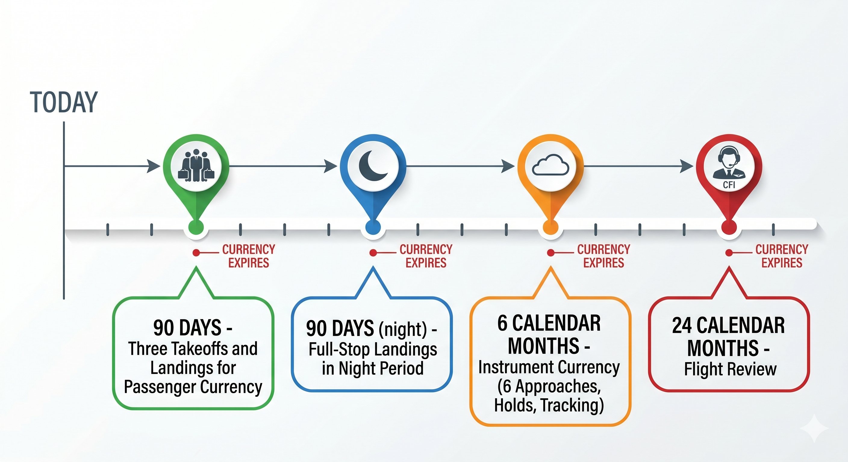 Pilot currency requirements timeline