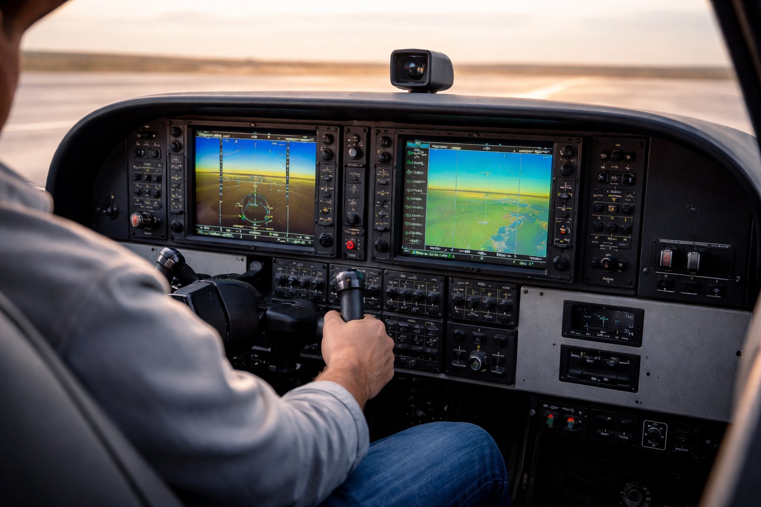 Aviation headset with sectional chart